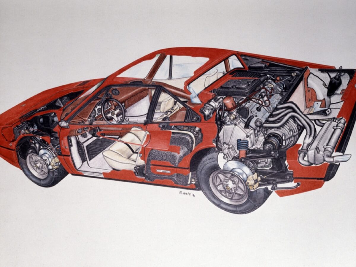 Ferrari 308 cutout view