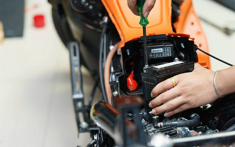 Motorcycle battery maintenance