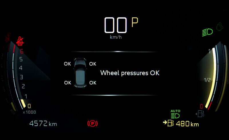 TPMS information in instrument cluster