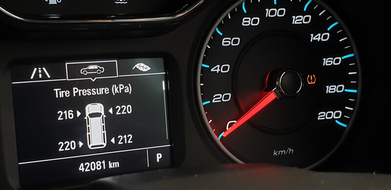 Volkswagen TPMS information panel