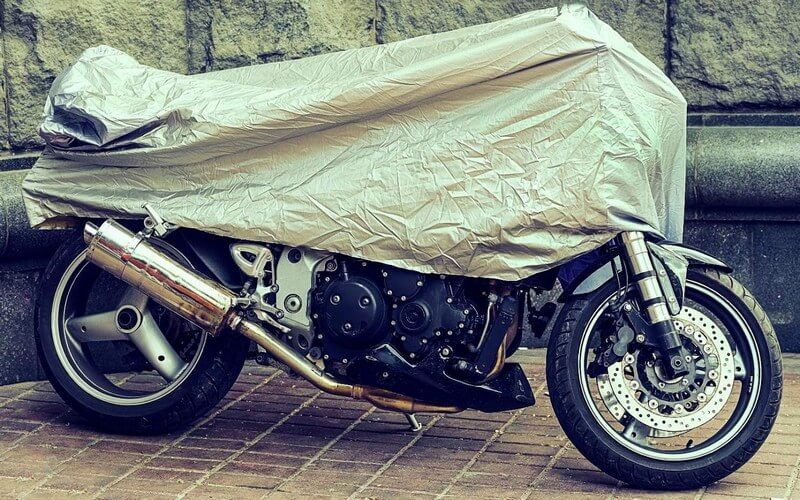 Winter storage cover for motorcycle