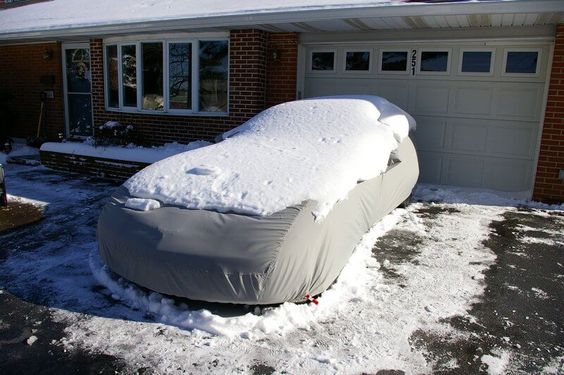 car stored outside during winter