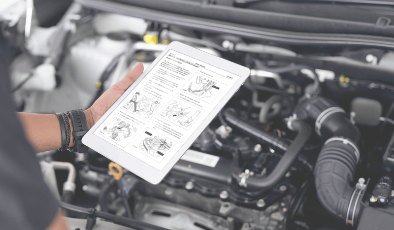 emanuals digital repair manual on tablet